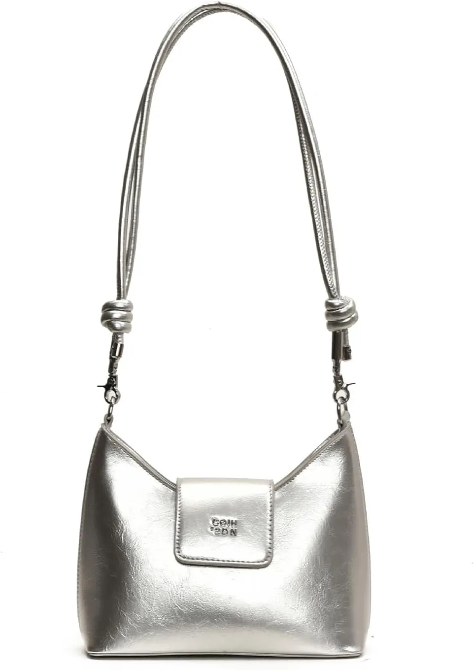 Y2K Purse Cute Shoulder Sleek Bag Metallic 2000s Chic Knotted Punk Girly Handbag Coquette Vintage Magnetic Snap Purses