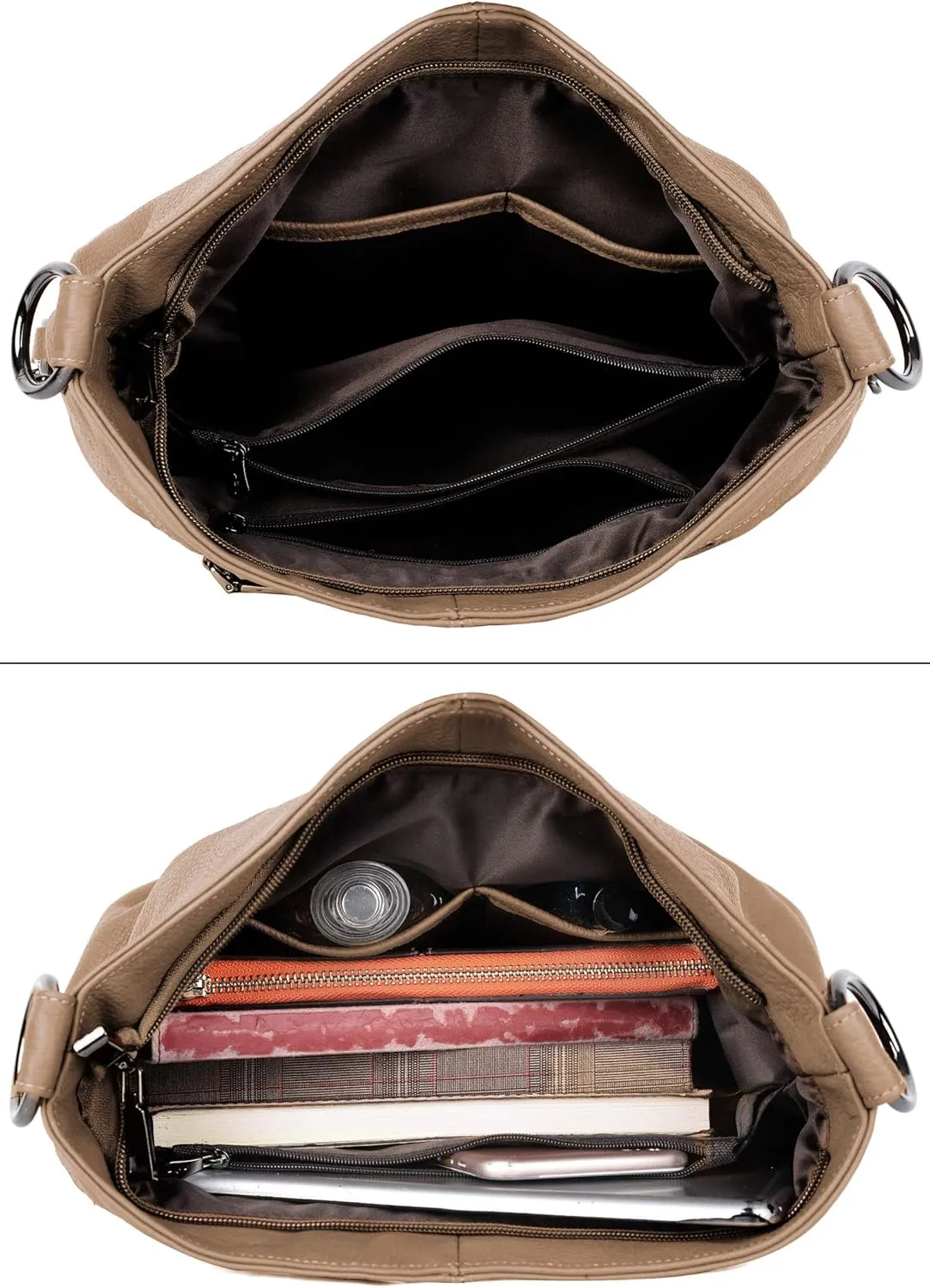 YALUXE Genuine Leather Shoulder Bags Stylish Hobo Handbags Purses Crossbody Bags for Women