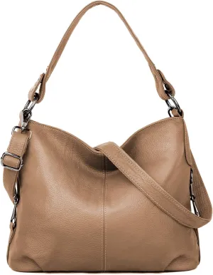 YALUXE Genuine Leather Shoulder Bags Stylish Hobo Handbags Purses Crossbody Bags for Women