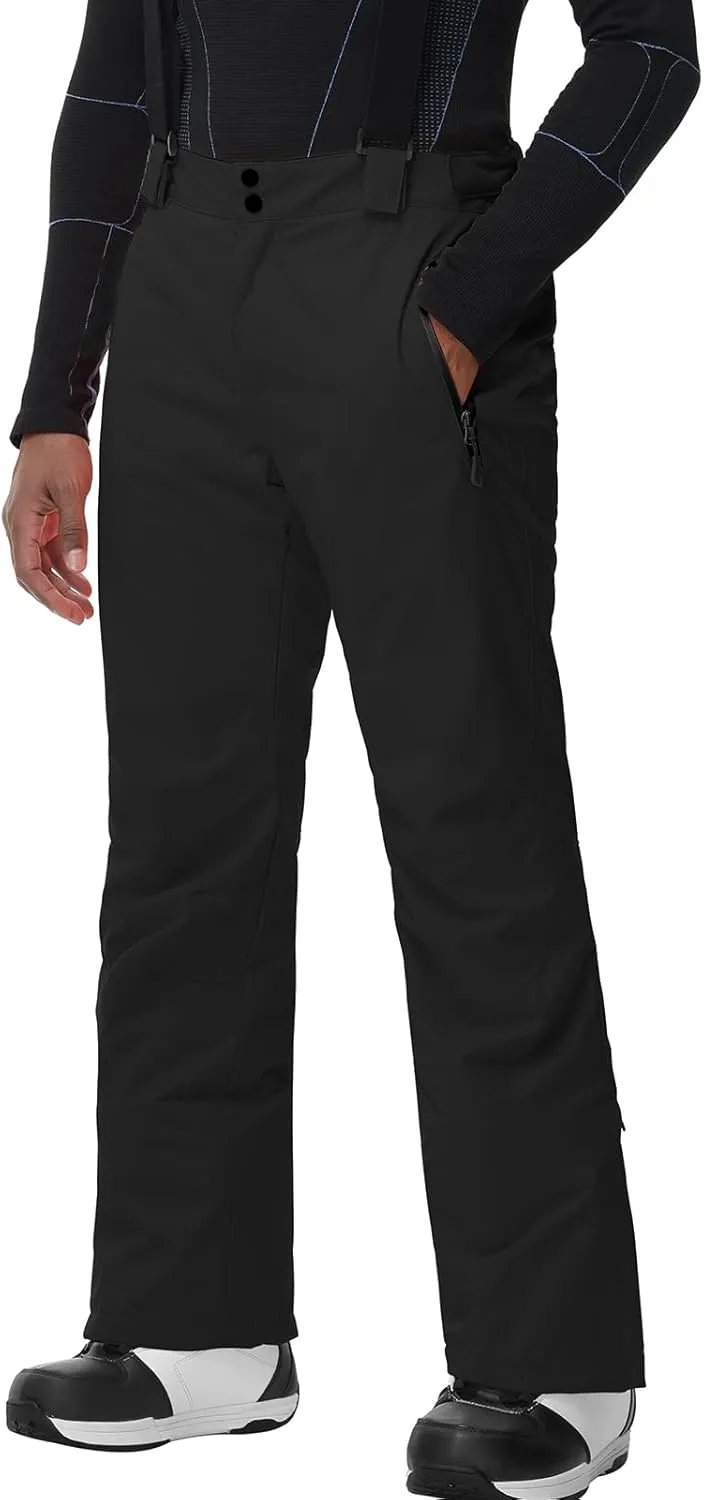 YEEFINE Men's Insulated Snow Ski Pants Waterproof Warm Winter Outdoor Snowboard Bibs with Suspenders