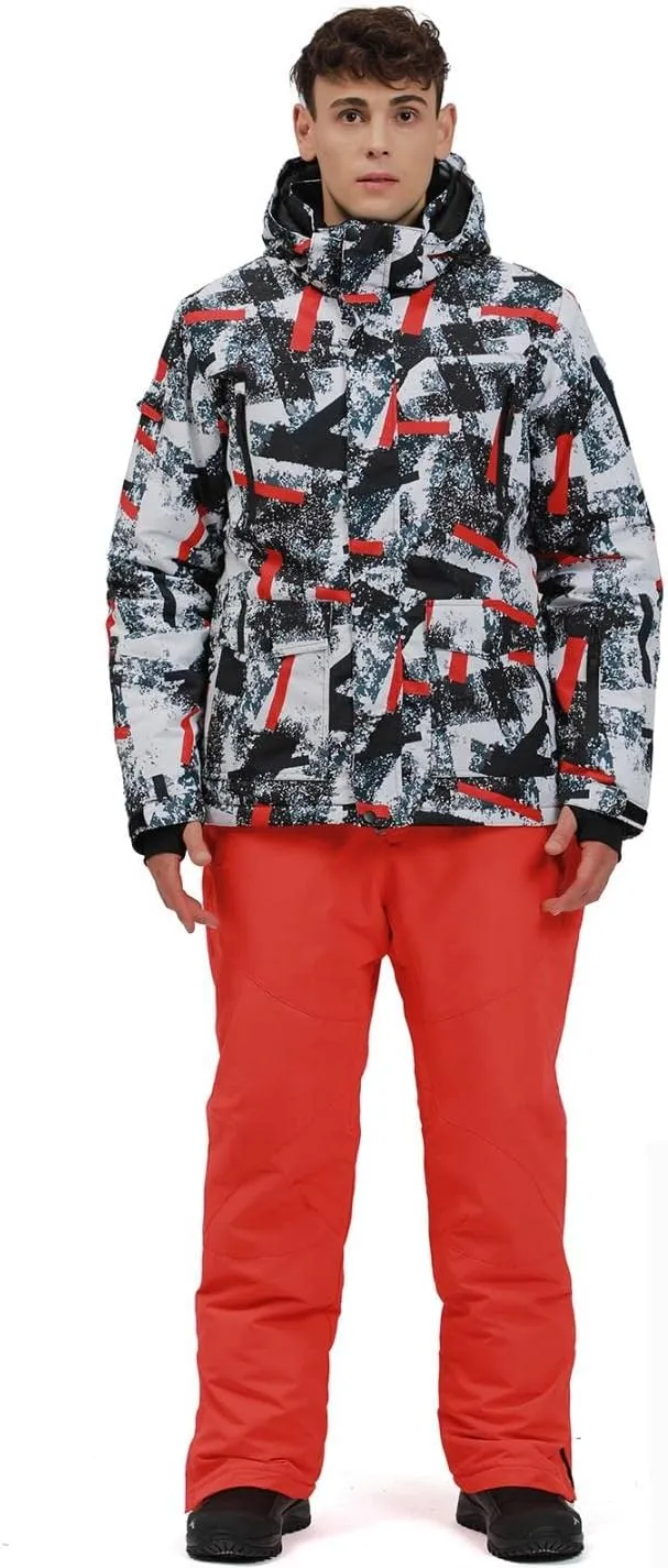 YEEFINE Men's Ski Suits Waterproof Winter Snowsuit Snow Snowboard Jackets Coats Pants Set