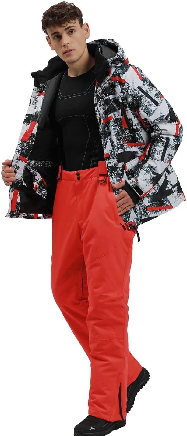 YEEFINE Men's Ski Suits Waterproof Winter Snowsuit Snow Snowboard Jackets Coats Pants Set