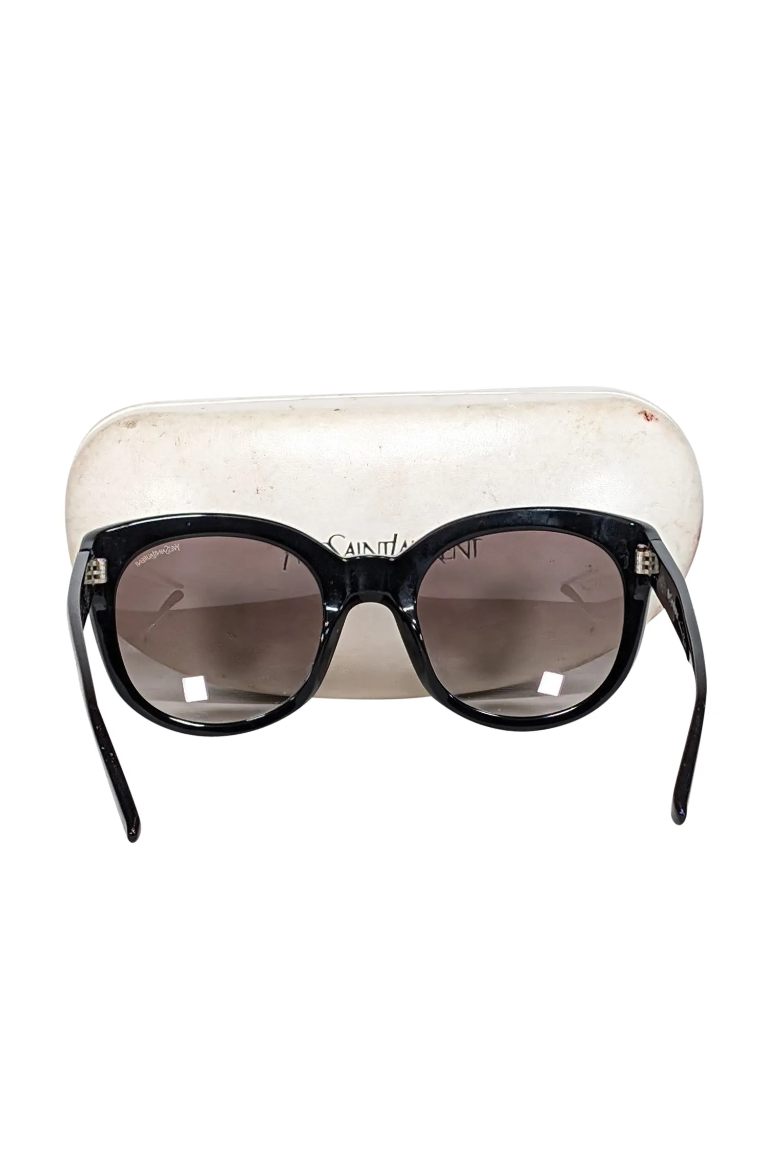 Yves Black Sunglasses Saint Laurent Large Seamless delivery - Percentage-off Rounded
