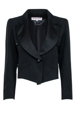 Yves Crop Risk-free returns Sz Ready-made selection Blazer - Saint Black Laurent 2