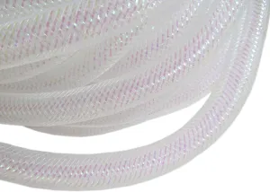 YYCRAFT One Roll 20 Yards Solid Mesh Tube Deco Flex for Wreaths Cyberlox CRIN Crafts 16mm 5/8-Inch (Shinny White)